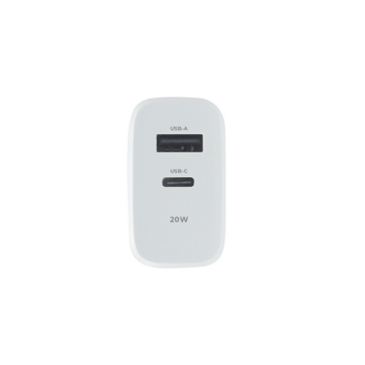 USB + USB-C snellader 20W wit