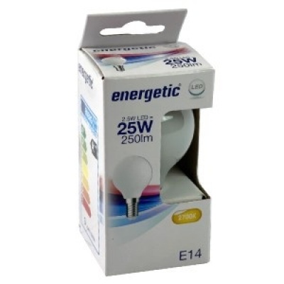 Ledlamp Kogel Mat E14 2.5W =25W