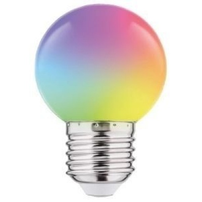 LED kogellamp E27 RGB 1W Foto van LED kogellamp E27 RGB 1W