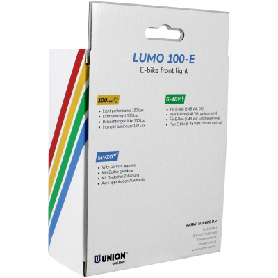 Union Koplamp Lumo 100-E - E-bike 6-48V - 100 Lux Union Koplamp Lumo 100-E - E-bike 6-48V - 100 Lux