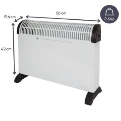 Convectorkachel 2000W wit met thermostaat Convectorkachel 2000W wit met thermostaat