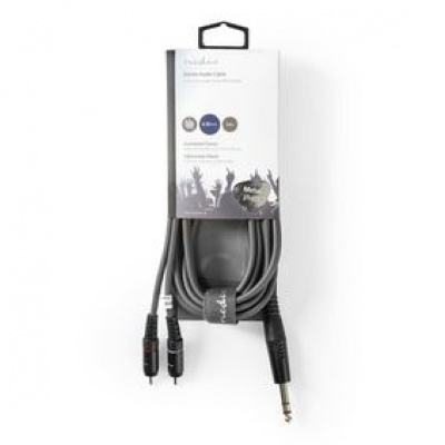 Stereojack 6.35mm naar 2xRCA 3.0mtr