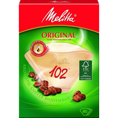 Foto van Melitta Filter Koffiefilter bruin 102, 80 stuks 6658694