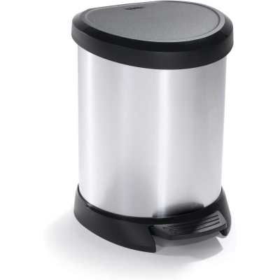 Foto van Curver Decobin pedaalemmer 5L zilver