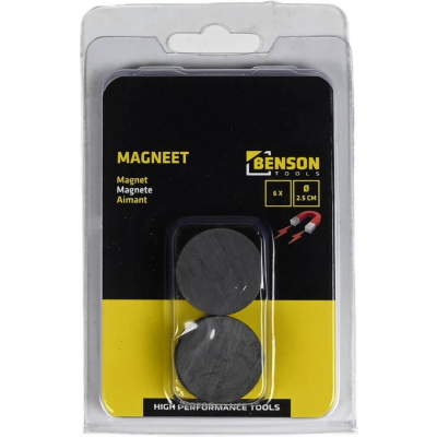 Magneet 25 mm 6 delig rond