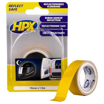 Reflecterende Tape Geel 19mm x 1,5m Foto van Reflecterende Tape Geel 19mm x 1,5m