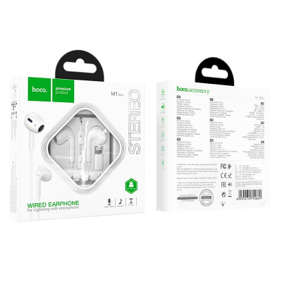 Lightning Oordopjes met microfoon wit 1,2m 