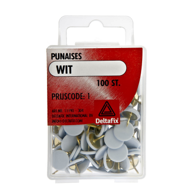 Deltafix punaise wit 100 stuks Deltafix punaise wit 100 stuks