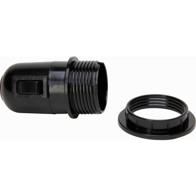 Foto van Lamphouder E27 zwart met wipschakelaar