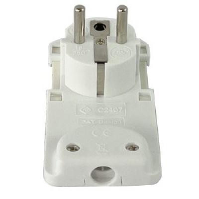 Randaarde stekker haaks plat wit Randaarde stekker haaks plat wit