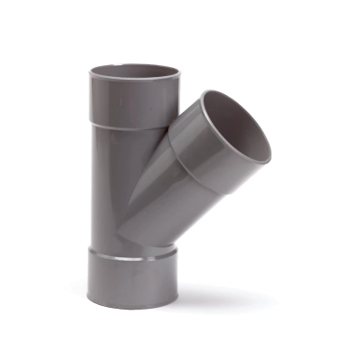 Pvc T-stuk 45 graden, 3x inwendig lijm 40 mm Foto van Pvc T-stuk 45 graden, 3x inwendig lijm 40 mm