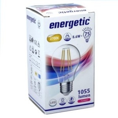 LED GLS E27 8,6-75W 2700K filament helder dimbaar