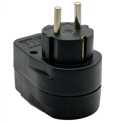 Doorvoerstekker RA met schakelaar zwart