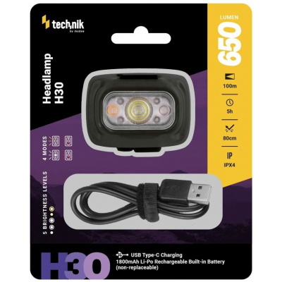 Technik LED Hoofdlamp H30 Oplaadbaar 650 Lumen Technik LED Hoofdlamp H30 Oplaadbaar 650 Lumen
