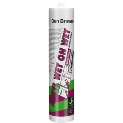 Zwaluw Den Braven Acryl Wet-On-Wet 310 ml Wit Foto van Zwaluw Den Braven Acryl Wet-On-Wet 310 ml Wit