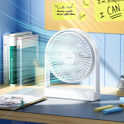 Hoco Compacte Tafelventilator - Oplaadbaar met 3 standen
