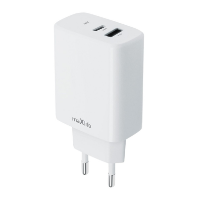 USB + USB-C snellader 20W wit