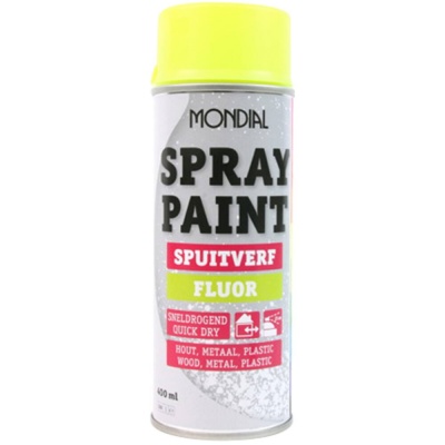 Spuitverf Fluor Geel 400 ml Foto van Spuitverf Fluor Geel 400 ml