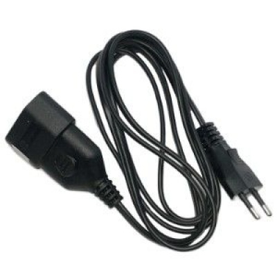 Euroverlengsnoer 2x0,75qmm zwart 5m Foto van Euroverlengsnoer 2x0,75qmm zwart 5m