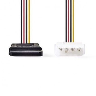 Interne Voedingskabel Molex naar Sata 0.15mtr Interne Voedingskabel Molex naar Sata 0.15mtr