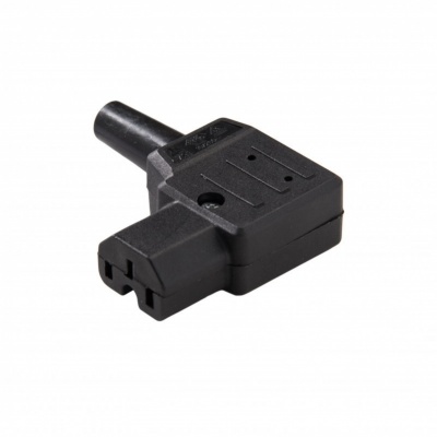 Foto van Stekker haaks rechts zwart C15