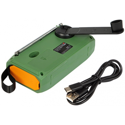 Noodradio AM/FM op zonne energie v2 + zaklamp + powerbank Noodradio AM/FM op zonne energie v2 + zaklamp + powerbank