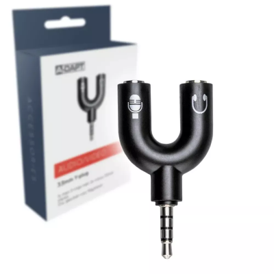 Foto van Audioplug Y-verloop 3,5mm zwart