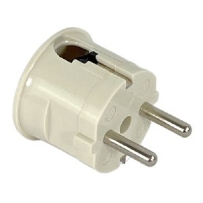 Haakse stekker wit RA Foto van Haakse stekker wit RA