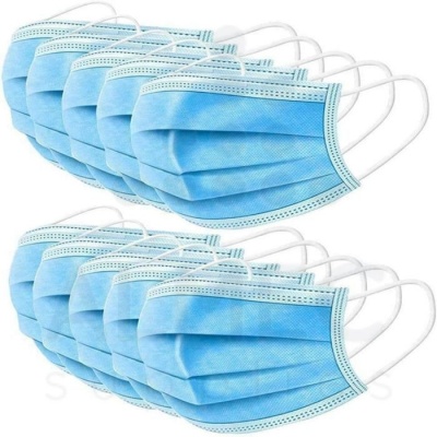 Foto van Mondkapjes 3 laags blauw 10 stuks