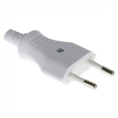 Stekker euro plat wit Foto van Stekker euro plat wit