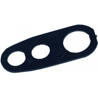 Fiberplaatje 3-gaats trekontlasting Foto van Fiberplaatje 3-gaats trekontlasting