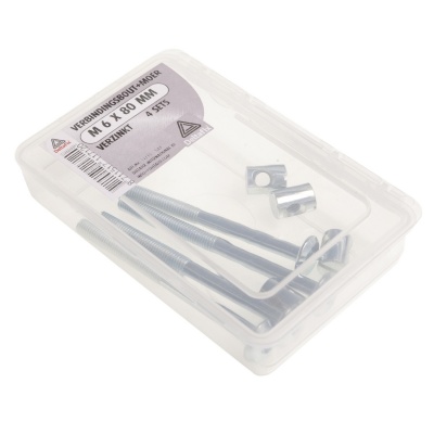 Foto van Verbindingsbout met moer verzinkt m6 x 80 mm 4 sets