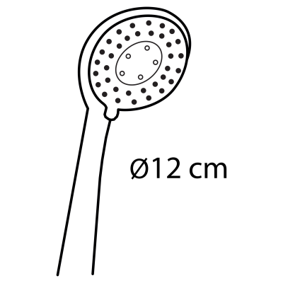 Douchekop 3 standen mat zwart