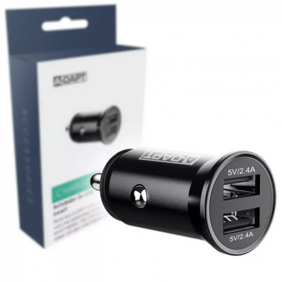 Autolader 2x USB Smart IC 4.8A zwart Foto van Autolader 2x USB Smart IC 4.8A zwart