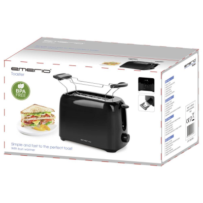 Emerio Broodrooster - 700 Watt Zwart Emerio Broodrooster - 700 Watt Zwart