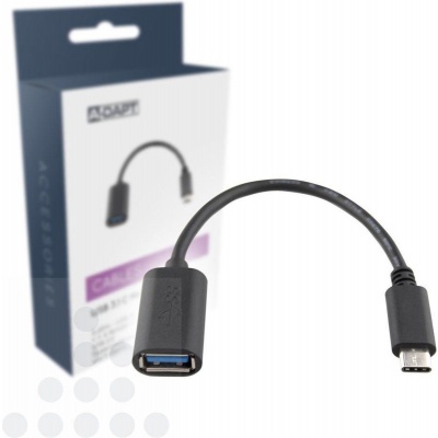 Verloopkabel USB-C 3.1 - USB-A 3.0 zwart Foto van Verloopkabel USB-C 3.1 - USB-A 3.0 zwart