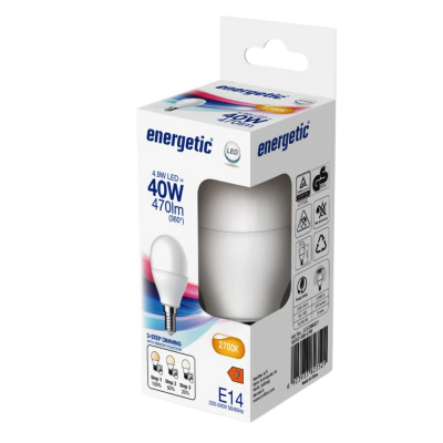 kogel E14 4,9-40W 2700K mat 3 stappen
