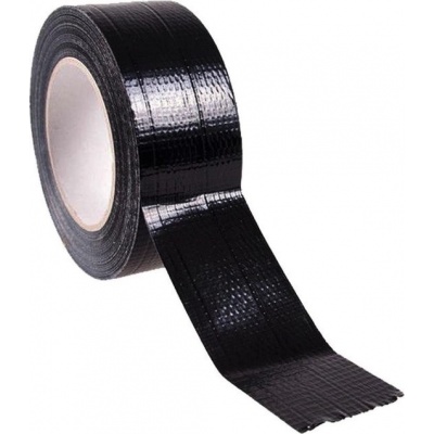 Duct-tape zwart 50mm. x 50mtr. Foto van Duct-tape zwart 50mm. x 50mtr.