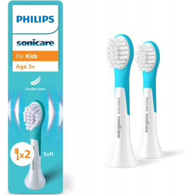 Foto van Philips Tandenborstelset Sonicare For Kids opzetborstels small, 2 stuks, wit HX6032/90