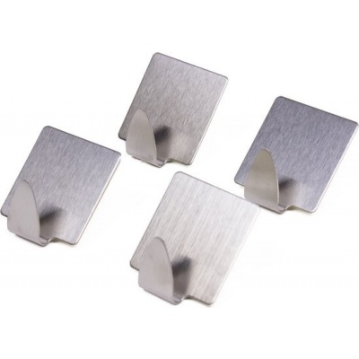 Handdoekhaken zelfklevend RVS 4 stuks