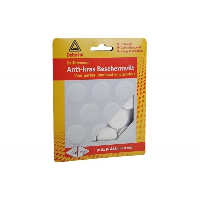 Deltafix anti-krasvilt rond wit 28 mm 8 stuks
