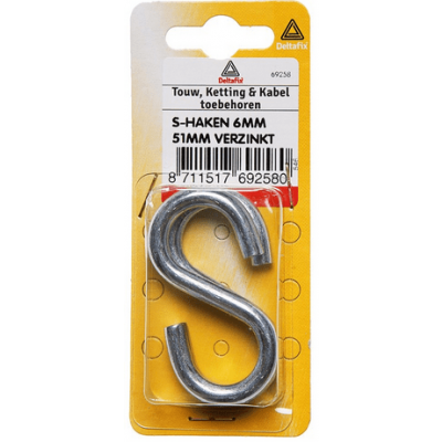 Foto van S-Haken 3mm x 25mm verzinkt 4st