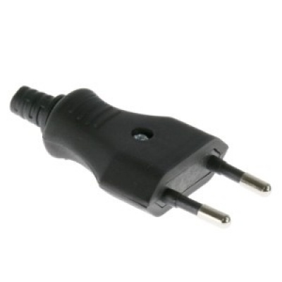 Stekker euro plat zwart Foto van Stekker euro plat zwart