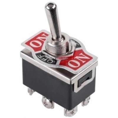 Tuimelschakelaar 2p aan-uit-aan chroom Foto van Tuimelschakelaar 2p aan-uit-aan chroom