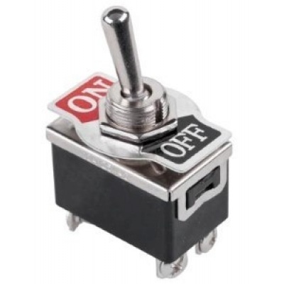 Tuimelschakelaar 2p aan-uit chroom Foto van Tuimelschakelaar 2p aan-uit chroom