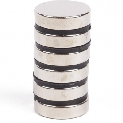 Foto van Magneet neodymium 6 delig 12 x 3 mm