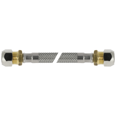 Foto van RVS flex. aansluitleiding 35cm 15mm. x 15mm. knel