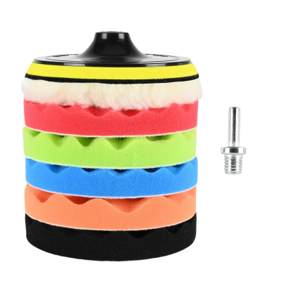 Polijstset voor op boormachine 7 delig ø150 mm Polijstset voor op boormachine 7 delig ø150 mm