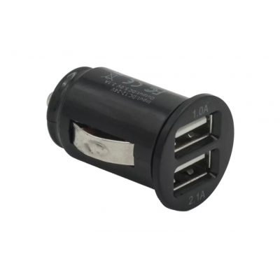 Autolader 2x USB 3,1A compact zwart Foto van Autolader 2x USB 3,1A compact zwart