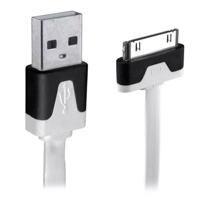 Foto van Apple 30-pins datakabel plat 1 meter wit 
